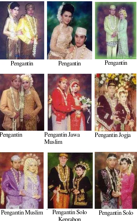 Gambar 3. Busana Tradisional  Pengantin Jawa dan Jawa Muslim 