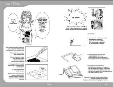 Gambar 3.  Tutorial pembelajaran Komik sebagai buku ajar mahasiswa desain komu-nikasi visual