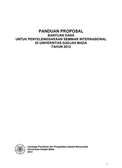 PANDUAN PROPOSAL BANTUAN DANA UNTUK PENYELENGGARAAN SEMINAR ...