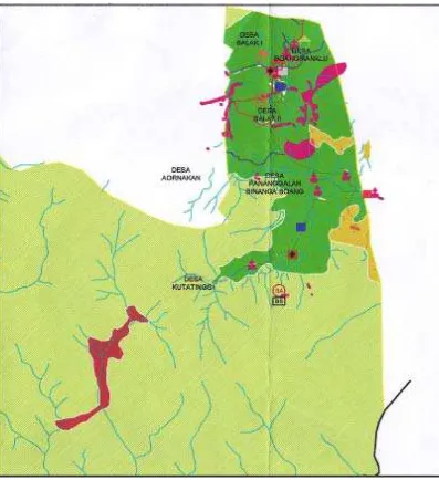 Gambar 3.2  Peta Kecamatan Salak (Sumber : Peta Citra Satelit Kabupaten Pakpak Bharat 2007)