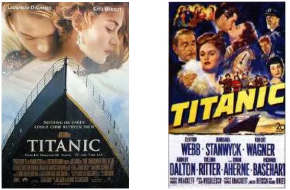 Gambar 4. Poster Film Titanic baru (kiri) dan lama (kanan).