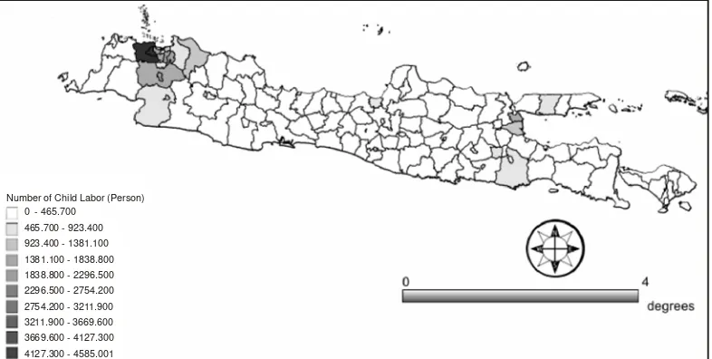 Figure 2Figure 2. Map Inflow for Children Under 15 Years Old in Java Island 