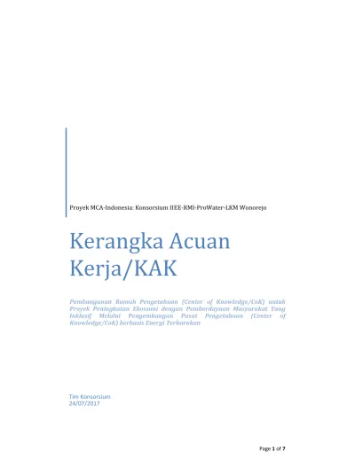 Kerangka Acuan Kerjakak 