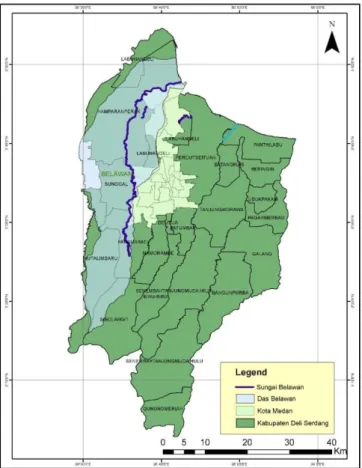 Gambar 3.1. Peta DAS Belawan pada Provinsi Sumatera Utara 