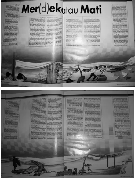 Gambar 3. Grafis visual pada majalah Gatra 23 Agustus 2003 