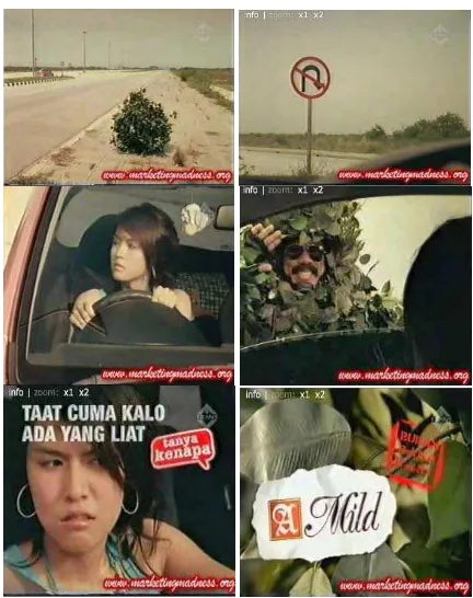 Gambar 2. Iklan A-Mild versi Polisi Sembunyi (sumber: www. Marketinguadress.org )  