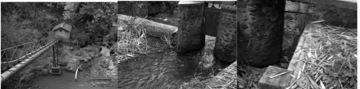 Gambar 4. Sampah Ikut Aliran Sungai Masuk ke Dalam Bak Pengendap  Keuntungan  pembuatan  mikrohidro  ini  sangat  jelas  sangat  membantu  masyarakat yang berada di desa mojang karena dengan adanya ini pasokan listrik  hanya dihargai  dengan  Rp 3000,-    
