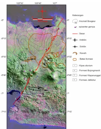 Gambar 6. Analisis Pensesaran berdasarkan Citra Landsat  dan SRTM. 