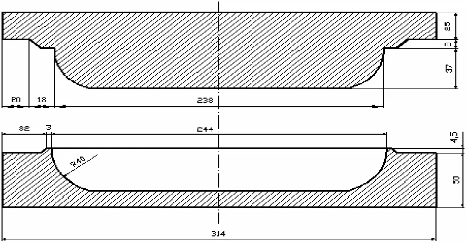 Gambar 2.  Dimensi cetakan  