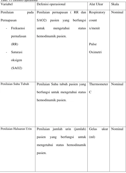 Tabel. 3.1 Defenisi Operasional 