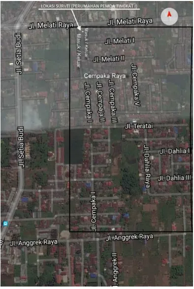 Gambar 3.2. Peta Lokasi Perumahan PEMDA Tingkat I Medan 