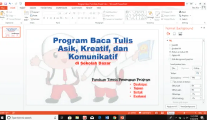 Gambar 4. Tampilan Panduan Teknik  Penerapan Program Baca 