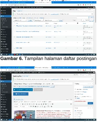 Gambar 6. Tampilan halaman daftar postingan 