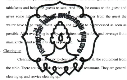 table/seats and helps the guests to seat. And then, he comes to the guest and 