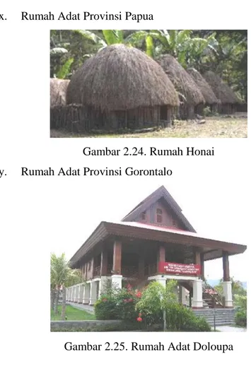 Gambar 2.24. Rumah Honai  y.   Rumah Adat Provinsi Gorontalo 