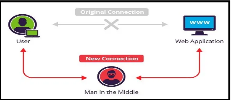 Figure 1. Men-in-the-middle attack ideology schematic 