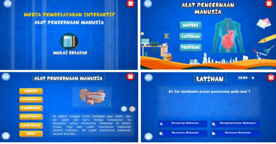 Gambar 6 : Beberapa Hasil Tampilan Pembuatan Aplikasi  E. Testing 