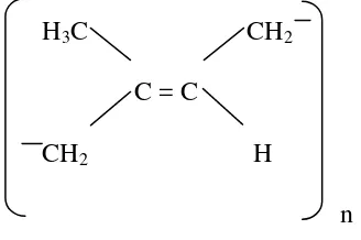 Gambar 2.2. Struktur umum lateks cis 1,4  poliisoprena 