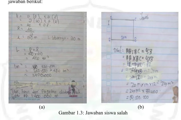 Gambar 1.3: Jawaban siswa salah 