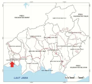 Gambar 3. Letak Kabupaten Sukamara dalam Wilayah Provinsi  Kalimantan Tengah 