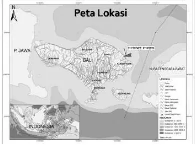 Gambar 3. Peta Lokasi USAT Liberty Bali (Dimodiﬁkasi oleh Loka Penelitian Sumberdaya Laut dan Pesisir)