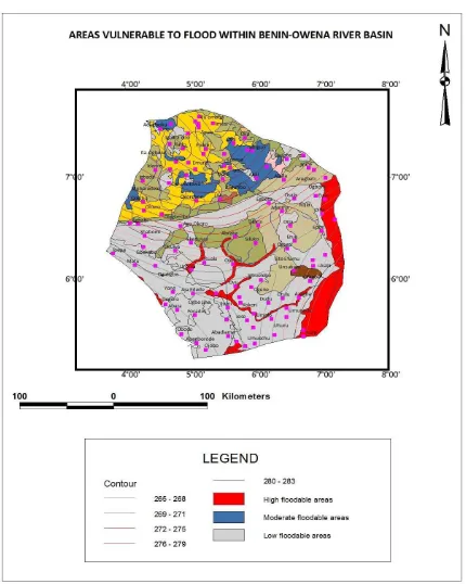 Figure 4. A digital map showing the administrative boundary of Benin-Owena River Basin