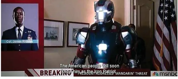 Gambar 1  Pengenalan Iron Patriot oleh Presiden Ellis