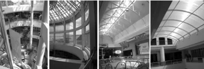 Figure  5.  Atrium skylights at shopping malls (left 