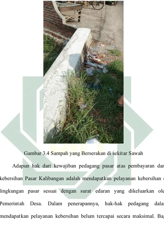 Gambar 3.4 Sampah yang Berserakan di sekitar Sawah 