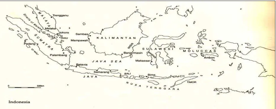 Gambar 1. Peta Indonesia dan letak kota Surabaya. Surabaya kini (th.2000) mempunyai luasan: 321,105km2, dimana 43,7% merupakan kawasan terbangun