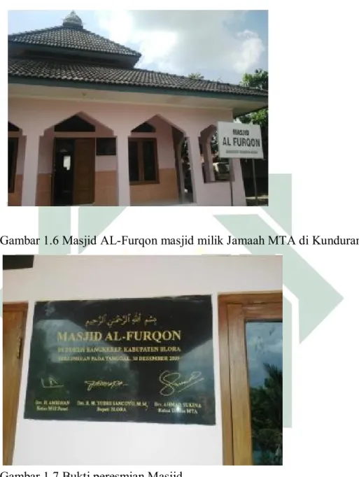Gambar 1.6 Masjid AL-Furqon masjid milik Jamaah MTA di Kunduran 