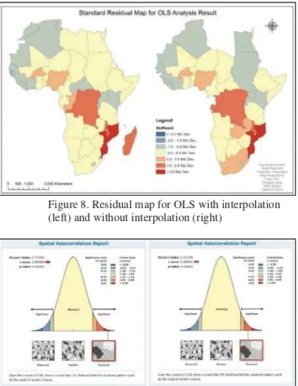 Figure 8. Residual map for OLS with interpolation 