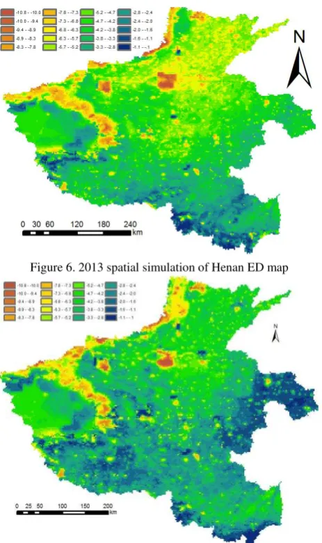 Figure 6. 2013 spatial simulation of Henan ED map 