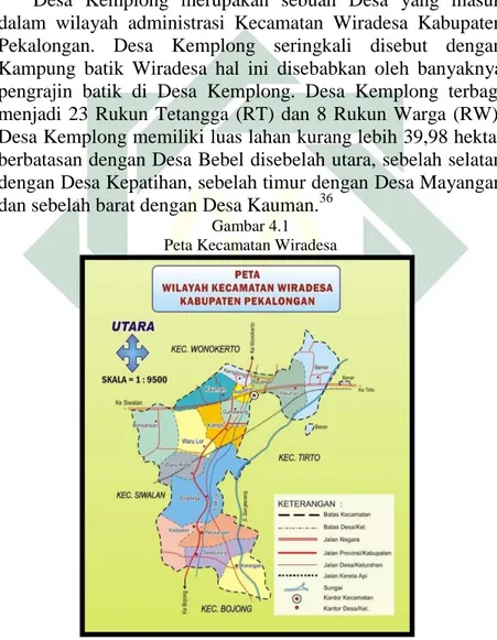 Gambar 4.1  Peta Kecamatan Wiradesa 