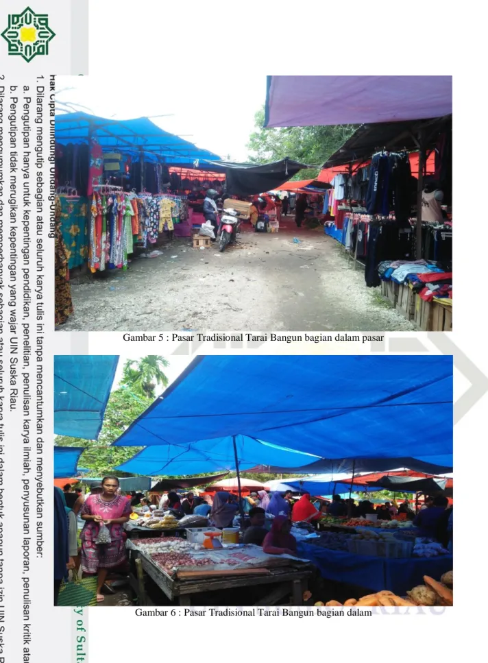 Gambar 5 : Pasar Tradisional Tarai Bangun bagian dalam pasar  