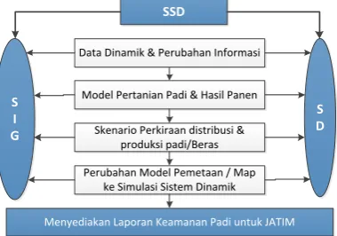 Gambar 3.1 Flow Model Spatial system dynamics  Setelah itu hasil simulasi akan divalidasi  untuk memastikan bahwa model yang dibuat 