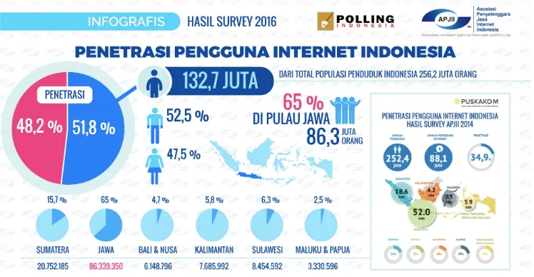 Gambar 1. Penetrasi pengguna Internet Indonesia 