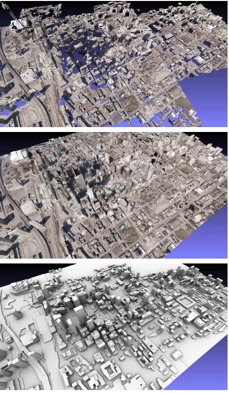 Figure 3. Automatically computed UV layout (left) and texture(right) for the Toronto dataset.