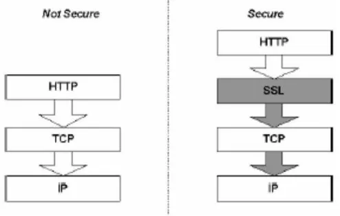 Gambar 2.2. SSL merupakan lapisan terpisah dalam susunan protokol Internet 