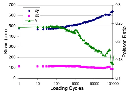 Fig. 8. Strain change of 50% cyclic loading NPC1  