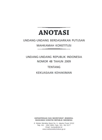 ANOTASI UNDANG-UNDANG BERDASARKAN PUTUSAN MAHKAMAH KONSTITUSI UNDANG ...