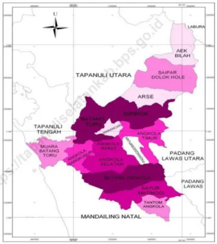 Gambar 4.1  Peta Wilayah Kabupaten Tapanuli Selatan 