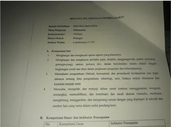 Gambar 4.5 RPP Guru SMP Bina Satria Mulia Medan 