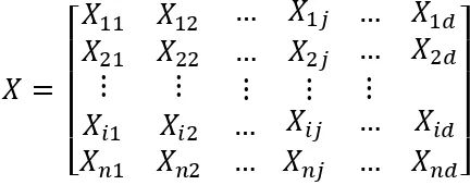 Figure 2 Matrix notation of nurse scheduling 