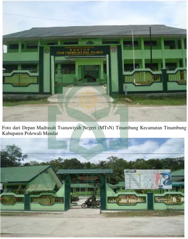 Foto  dari  Depan Madrasah  Tsanawiyah  Negeri  (MTsN) Tinambung  Kecamatan  Tinambung Kabupaten Polewali Mandar