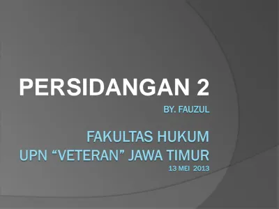 PEMBAHASAN JAWABAN GUGATAN BALIK (REKONVENSI) JALANNYA PERSIDANGAN