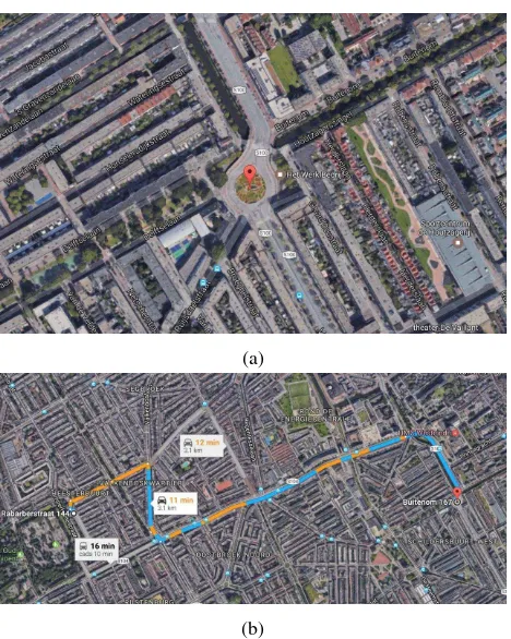 Figure 10. Wrong georeferencing of IFC models. (a) Providedposition of the Rabarberstraat 144
