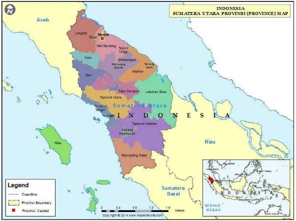 Gambar 4.1 Peta Provinsi Sumatera Utara 