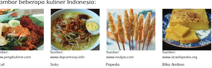 Gambar beberapa kuliner Indonesia: