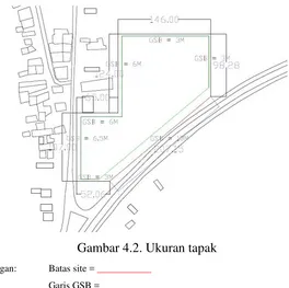 Gambar 4.2. Ukuran tapak 